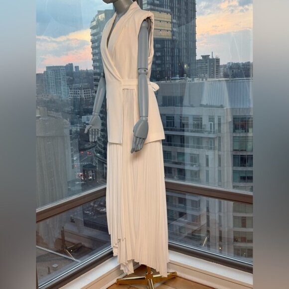 🆕 SIMKHAI 🧿 NWOT Helena Combo Blazer Dress, Pleated Skirt, White - Sz US 10 - Picture 10 of 16